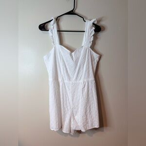 Mi Ami White Eyelet Tie Back Romper NWOT